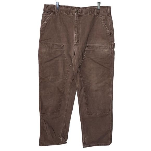 VTG Carhartt Double Knee Dungaree Pants 40X32 - Picture 1 of 8